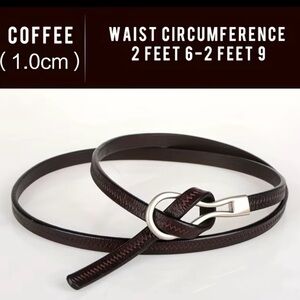 Elegant Coffee Vegan Leather Belt